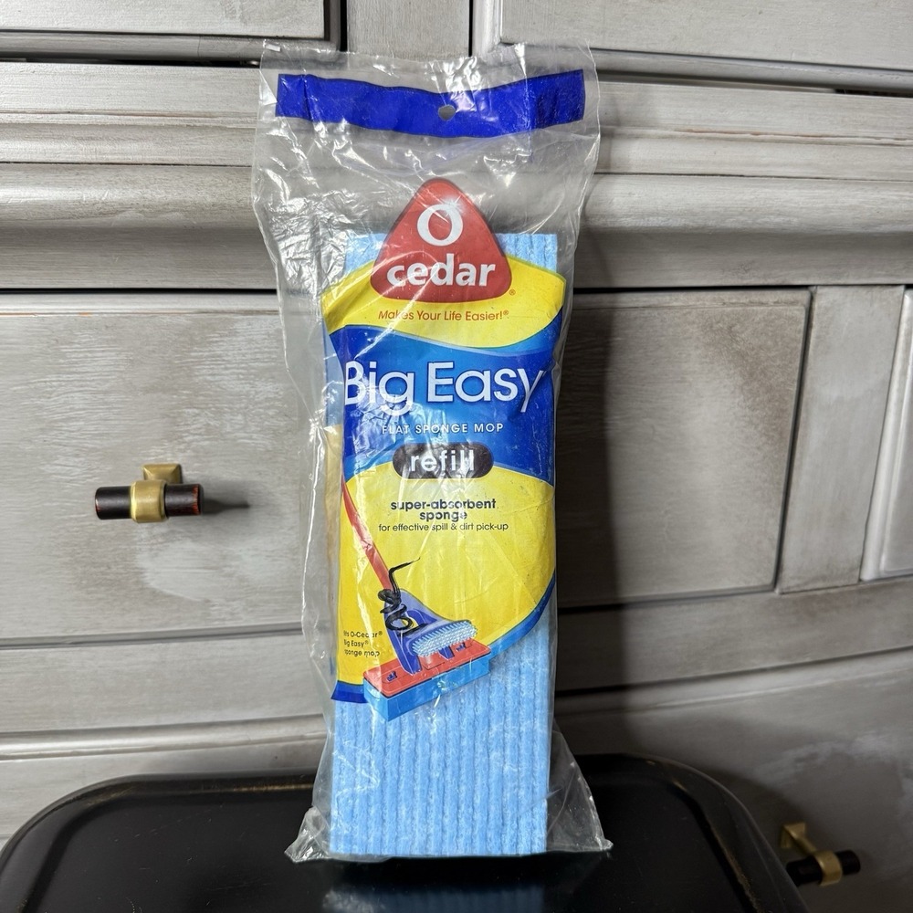O Cedar Big Easy Flat Sponge Mop Refill New In Package Discontinued Snap-on Tabs